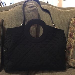 Vera Bradley large black quilted tote